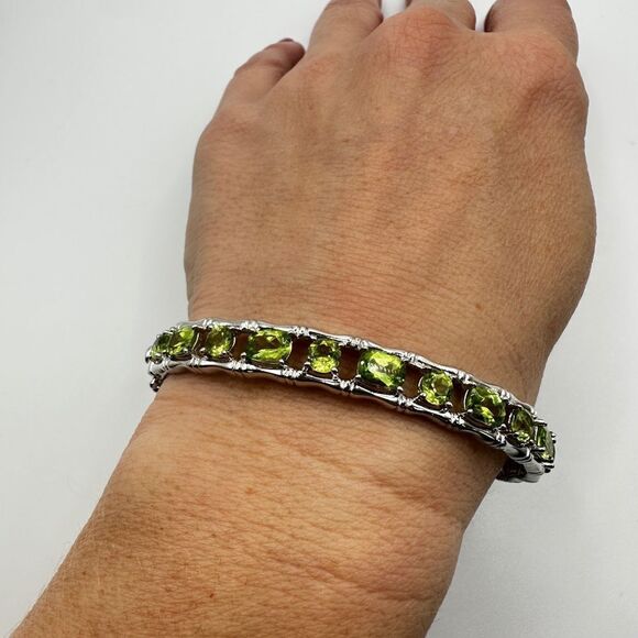 NWOT Arthur Court faceted peridot and sterling silver bracelet! - Picture 3 of 9